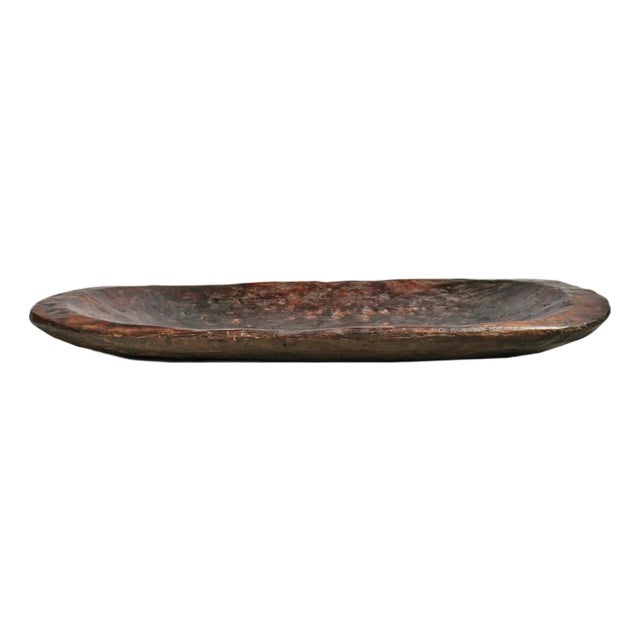 Antique Large Naga Tribal Rustic Wood Bowl For Sale
