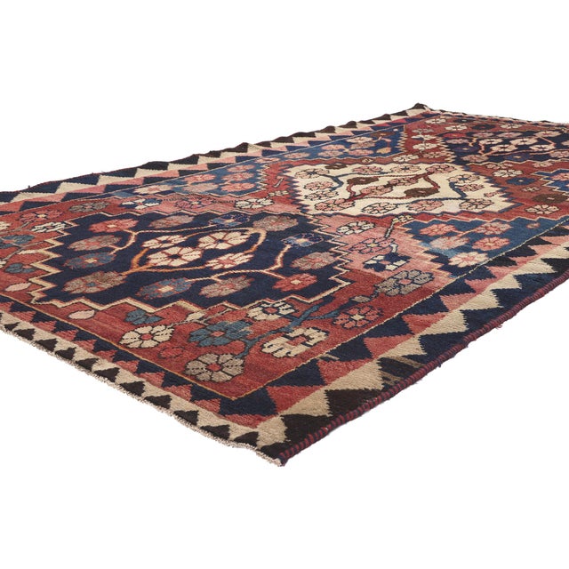 61234 Antique Persian Shiraz Rug, 04'11 x 09'00. In the rich tradition of Persian craftsmanship, this hand-knotted wool...