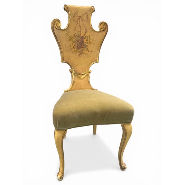 Venetian Rococo Style Painted and Gilded Side Chair For Sale - Image 10 of 15