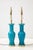 Mid-Century Modern Pair of Cerulean Blue Crackle Glaze Lamps For Sale - Image 3 of 11