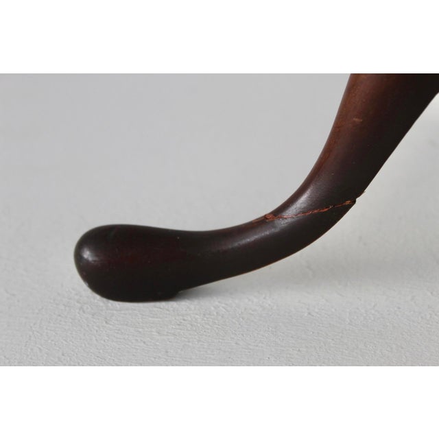 Brown Vintage Georgian Style Mahogany Turned Pedestal Tripod Side Table For Sale - Image 8 of 17