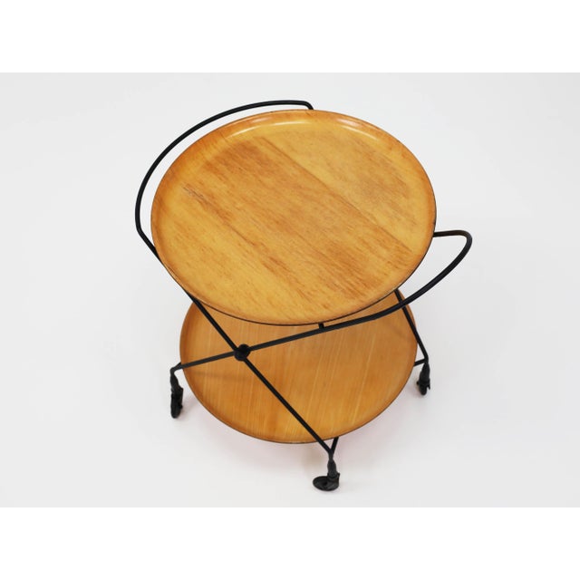 Foldable Serving Table with Detachable Trays by Paul Nagel for Jie Gantofta, Sweden, 1960 For Sale - Image 6 of 11