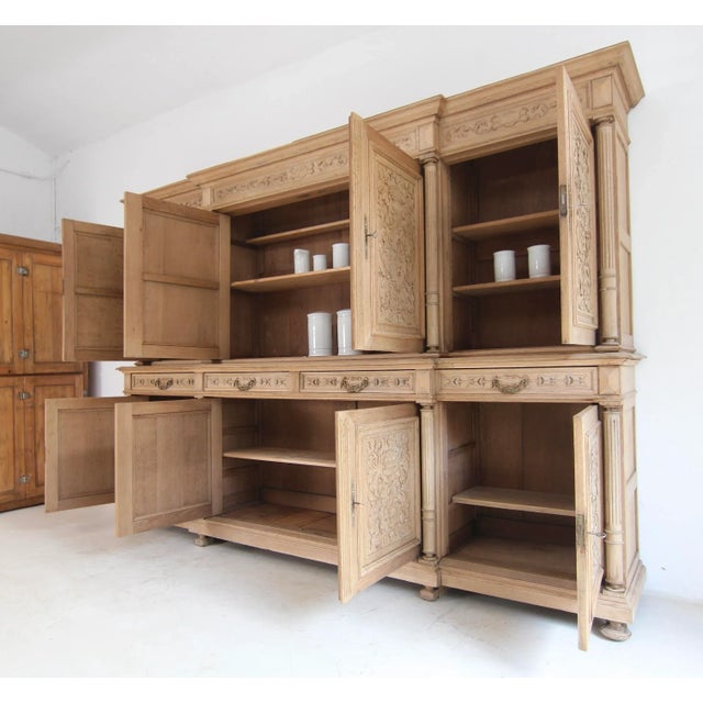 Large Late 19th Century Bleached Oak Cabinet For Sale - Image 5 of 18