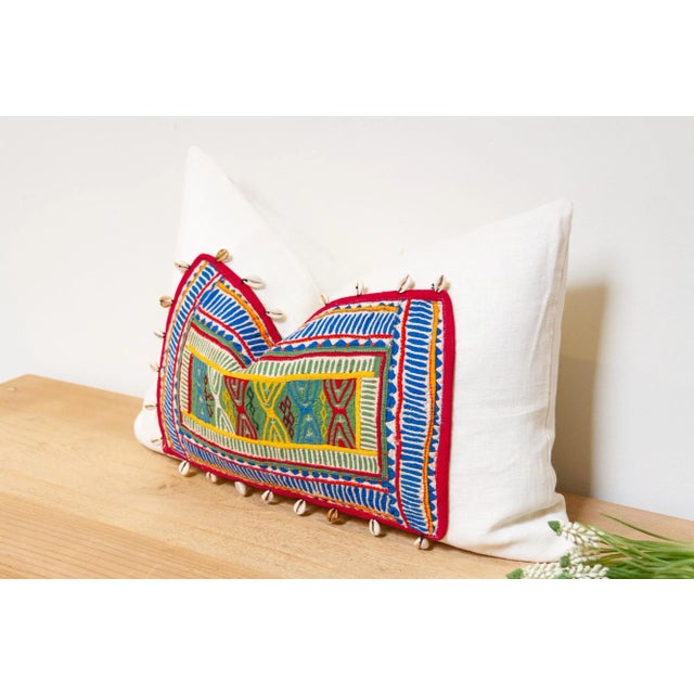 Tribal Khanpur Himalayas Tribal Antique Linen Pillow For Sale - Image 3 of 7
