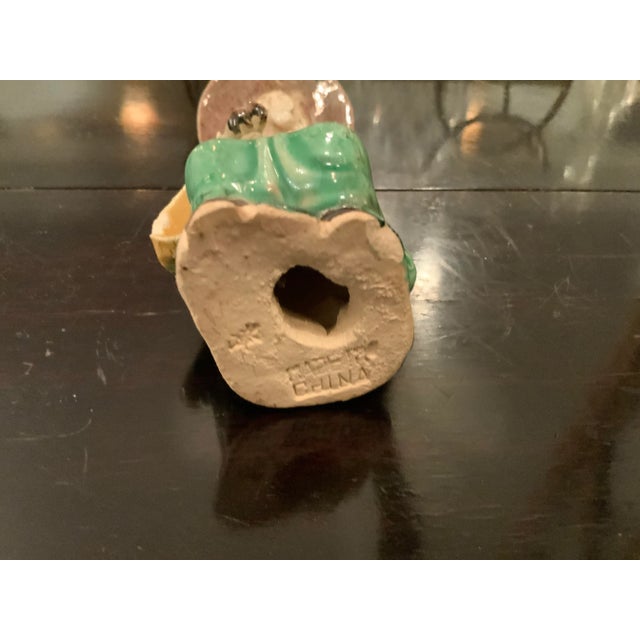 Green Vintage Chinese Ceramic Figurine For Sale - Image 8 of 9