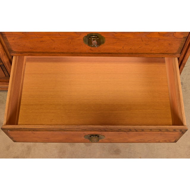 1960s Davis Cabinet Company Mid-Century Modern Hollywood Regency Chinoiserie Teak Six Drawer Dresser, Circa 1960s For Sale - Image 5 of 11