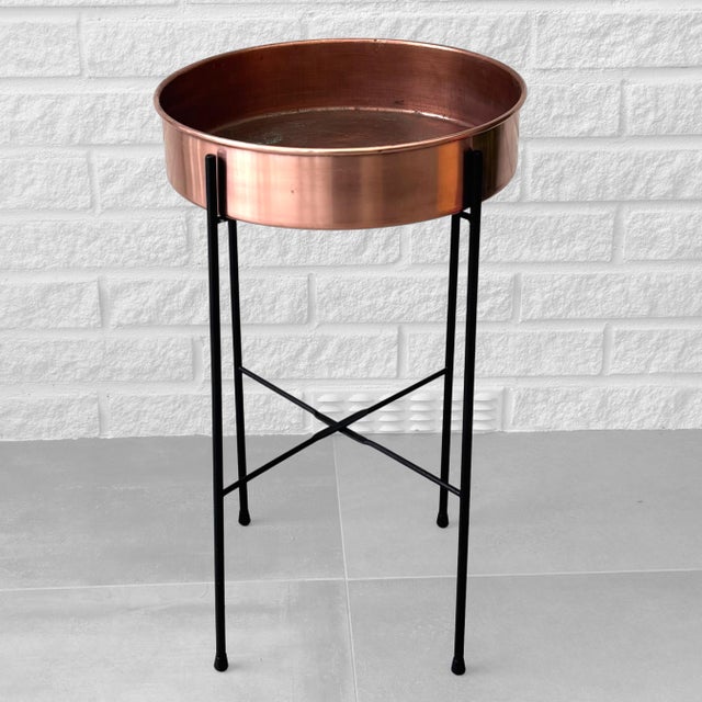 Black Flower Stand in Copper and Steel from Ystad Metall, Sweden, 1950s For Sale - Image 8 of 8