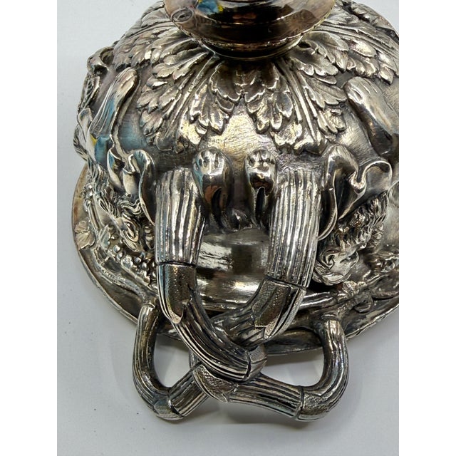 Mid-Century Modern Pair 19th Century Grand Tour Neo Classical Silver Plated Warwick & Albani Urns For Sale - Image 3 of 18