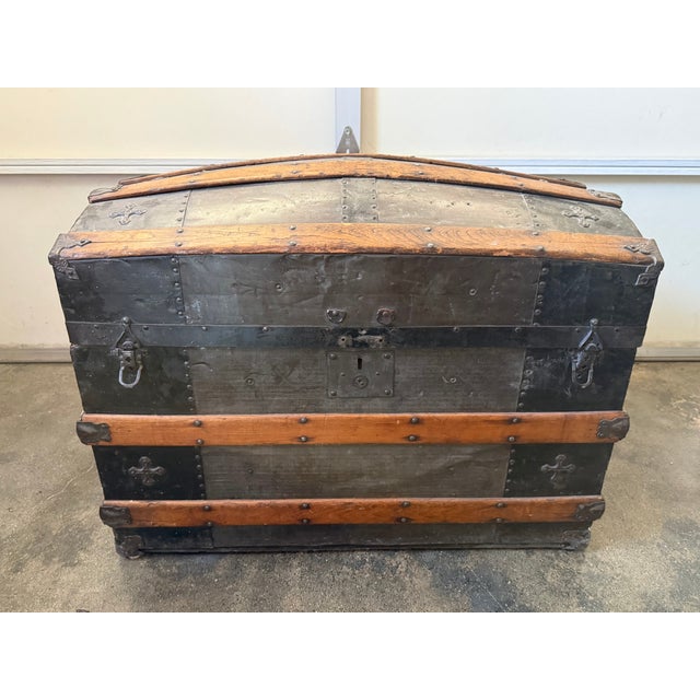 Only the most recent history is known about this Victorian steamer trunk. The interior is lined with cedar and the leather...