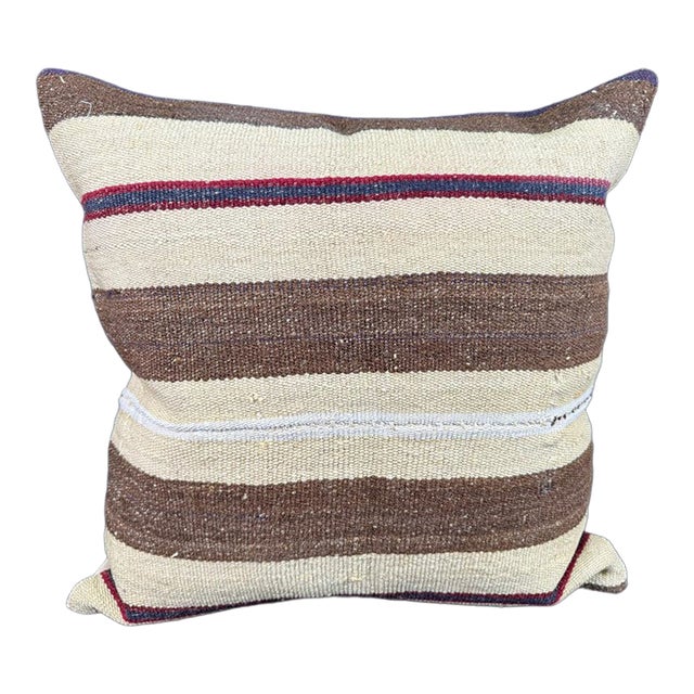 Turkish Hemp Pillow Cushion Natural Beige Brown Pillow Cushion Cover 24x24 For Sale