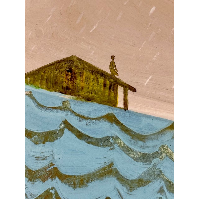 Illustration Mid 20th Century “Above the Flood Plain” Signed Art Print by m.g. Christie Contemporary Folk Illustration For Sale - Image 3 of 5