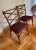 100% Oak Chairs in a natural Oak Finish. Designed to look like that of wrapped Bamboo. Chairs are newly reupholstered and...