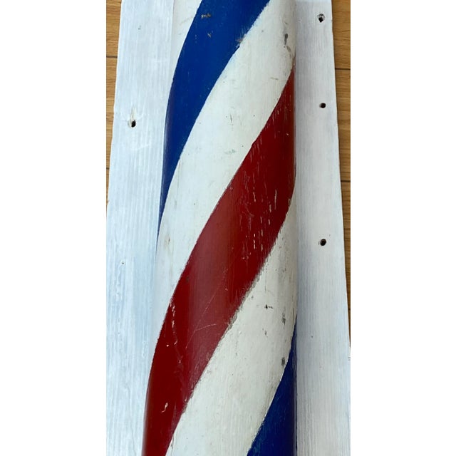 19th Century Barber's Pole Hand Carved Hand Painted For Sale In San Francisco - Image 6 of 9