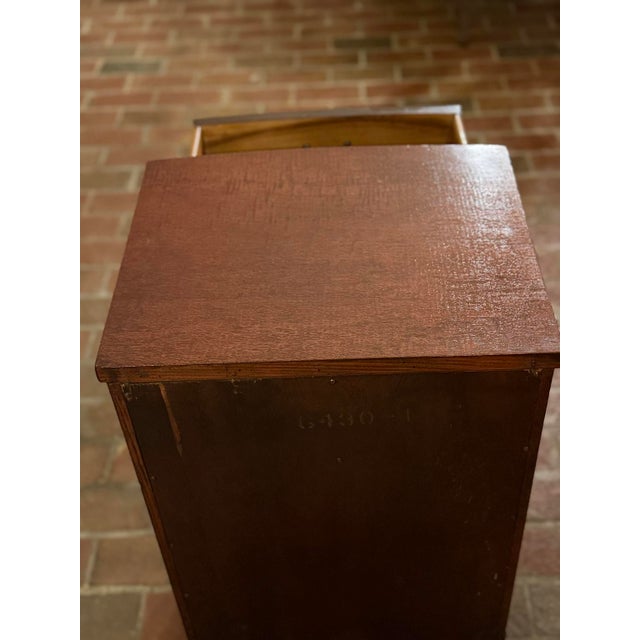 1950s Restored Vintage Drexel Genuine Mahogany Nightstand With Brass Hardware For Sale - Image 5 of 12