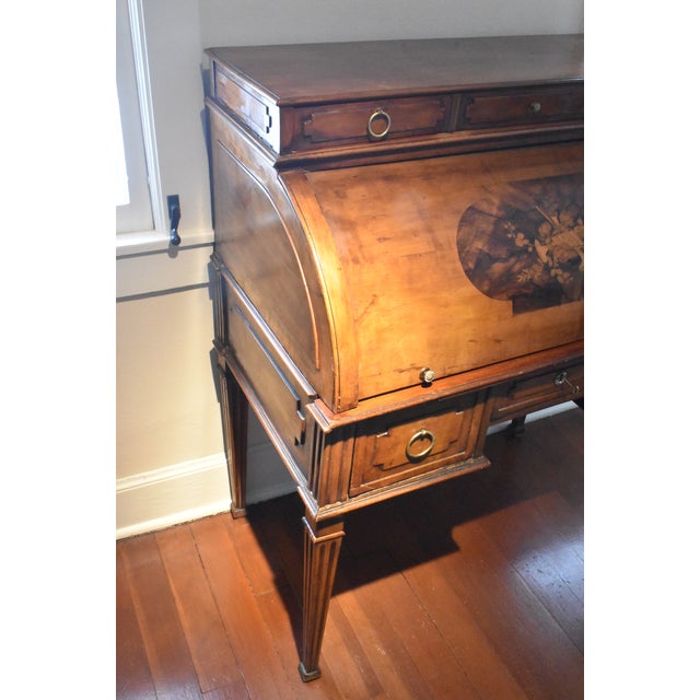 19th Century 19th Century French Louis XVI Cylinder Front Desk For Sale - Image 5 of 8