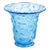 Early 20th Century Art Deco Blue Glass Vase With Raised Translucent Geometric Patterning For Sale