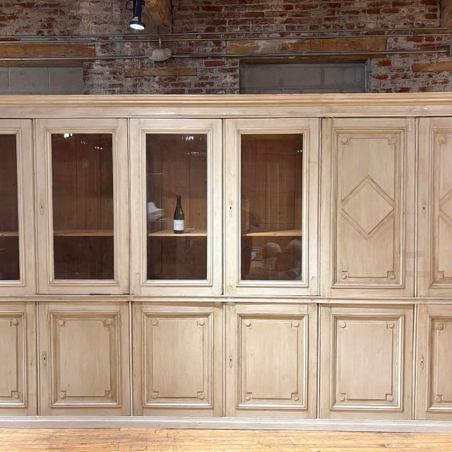 Antique White A Grand Georgian-Style Pine Library Cupboard or Kitchen Cabinets, C. 1920. For Sale - Image 8 of 8