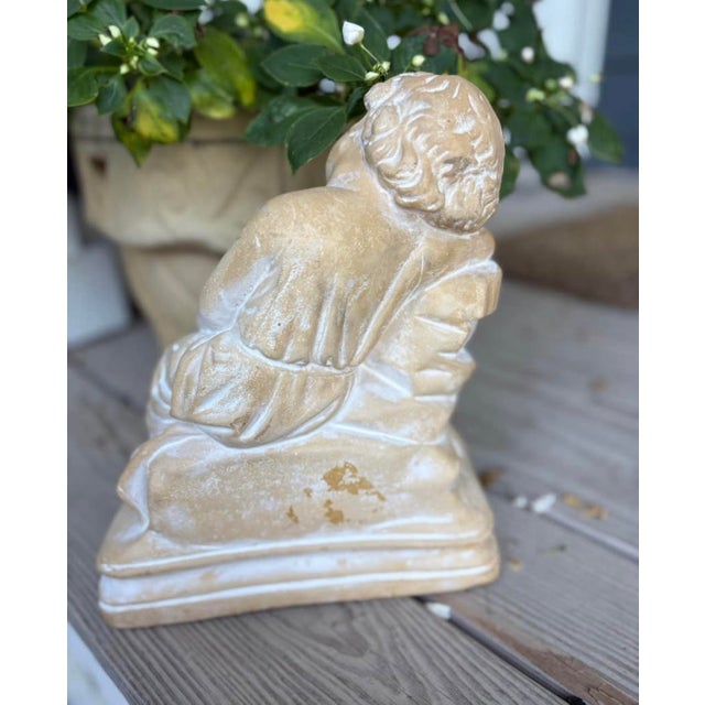 Vintage Chalkware Infant Jesus Statue Holding Crown of Thorns, 12.5” For Sale - Image 4 of 8