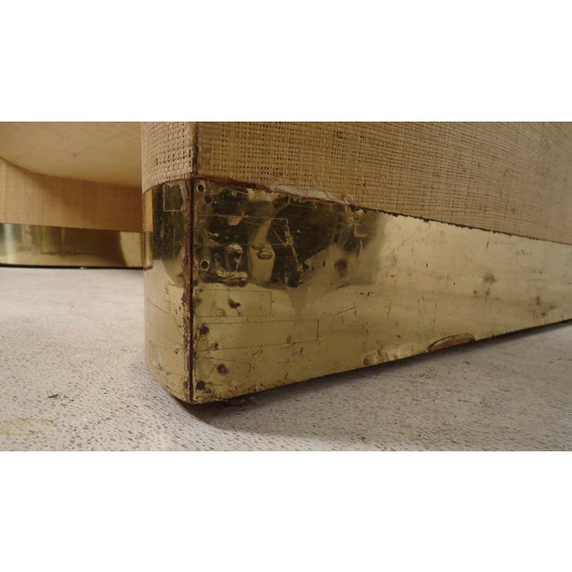 Metal 1970s Grass Cloth Coffee Table For Sale - Image 7 of 7