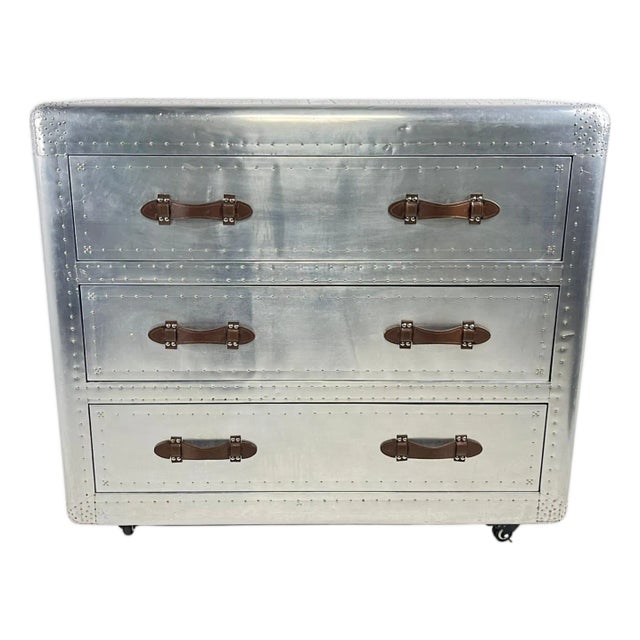 Mid 20th Century Aviator Steel Three (3) Drawers Chest For Sale