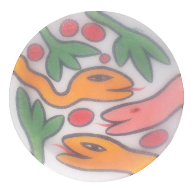 Kosta Boda Glass Snake Plate by Ulrican Hydman Vallien For Sale