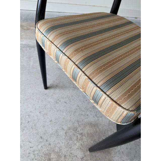 Mid Century Danish Modern Ebonzied Lawrence Peabody Dining Chair Set for Craft Associates For Sale - Image 10 of 12