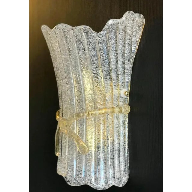 1990s Italian Murano Glass Wall Sconces from Barovier & Toso, 1970s, Set of 2 For Sale - Image 5 of 15