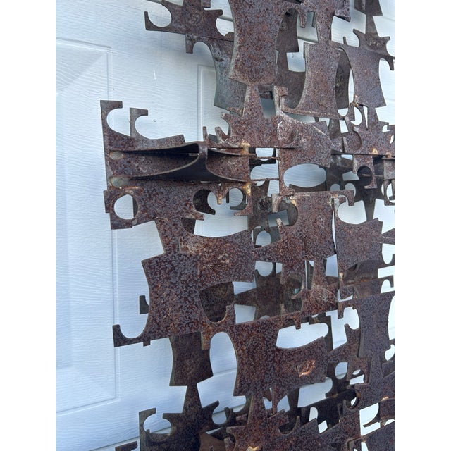 Mark Weinstein Multidimensional Brutalist Metal Wall Sculpture For Sale - Image 9 of 12