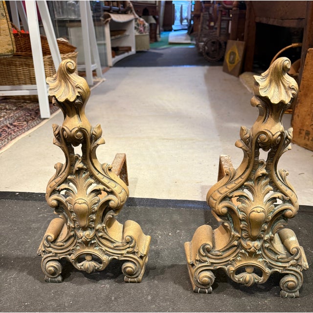 Andirons in Bronze, Set of 2 For Sale - Image 4 of 4