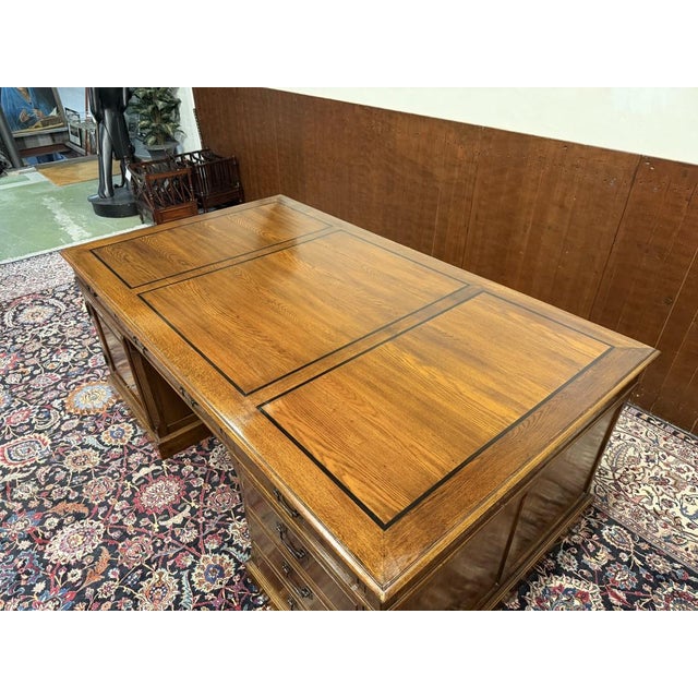 Large English Partner Desk For Sale - Image 18 of 18