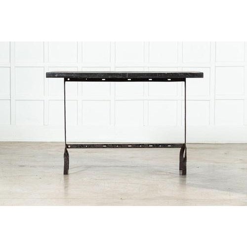 English Wrought Iron Pine Console Table, 1900s For Sale - Image 13 of 18