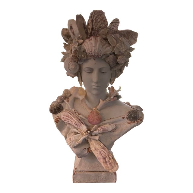 Shell Bust, “May River Venus” by Artist Fancy, May River Neptune, Signed For Sale