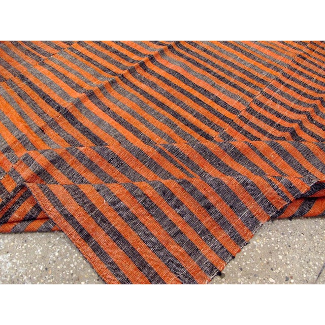 Burnt Orange Galerie Shabab Collection Mid-20th Century Turkish Textile Flatweave Kilim Rug For Sale - Image 8 of 9