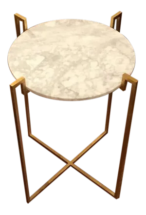 Worlds Away Modern Marble and Gold Abel Side Table