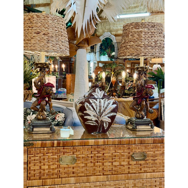 Monumental Tropical Banana Leaf Porcelain Ginger Jar For Sale - Image 11 of 12