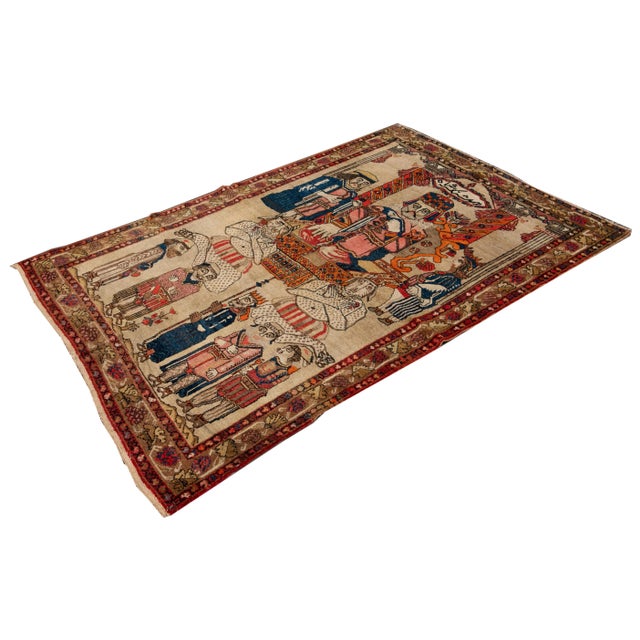 Antique Hand Knotted Malayer Rug For Sale - Image 10 of 12