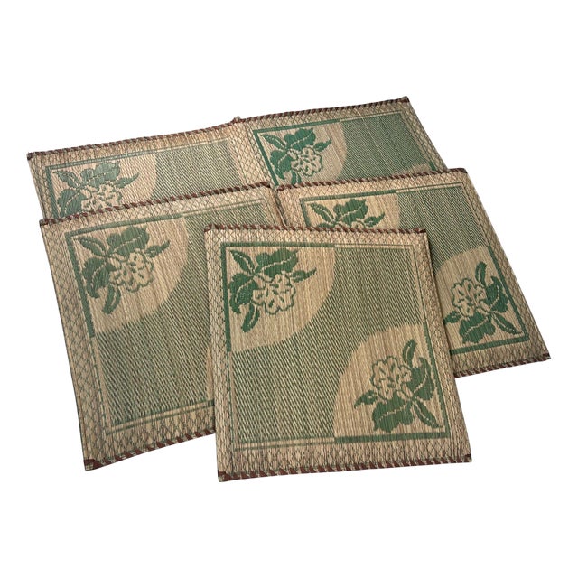 Vintage Japanese Zabuton Floor Cushions, 1970s, Set of 5 For Sale