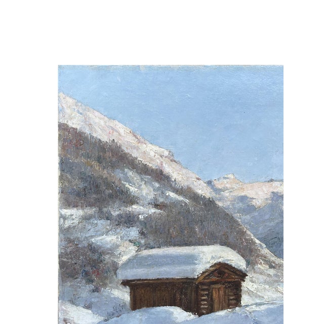 Clément Castelli, Snowy Landscape, 1890s, Oil Painting on Canvas, Framed For Sale - Image 4 of 15