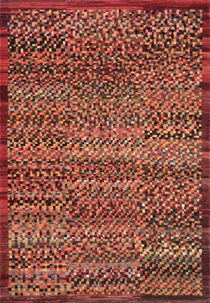 Handwoven Deep-Pile Colorful Contemporary Rug