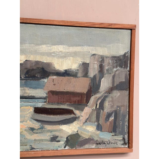 Gustaf Olsson, Seascape, 1950s, Oil Painting on Canvas, Framed For Sale - Image 8 of 18
