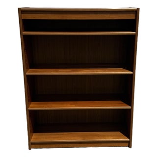 Mid-Century Modern Danish Modern Poul Hundevad Style Teak 4 Shelf Bookcase For Sale