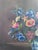 Vintage Original Floral Oil Painting With Blue and White Vase For Sale - Image 6 of 15