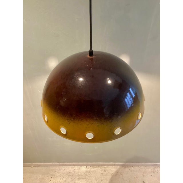 Enamel Pendant Lamp, 1970s, in Very Good conditions. Designed 1970 to 1979 Up to 250V (Europe/UK Standard).The wiring of...