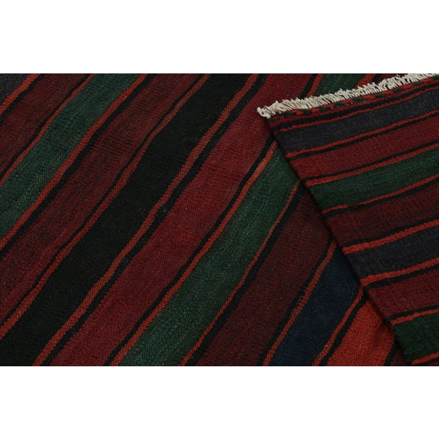 Textile 1950s Vintage Afghani Tribal Kilim Rug in Burgundy For Sale - Image 7 of 7