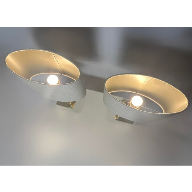 Vintage Italian Brass Table Lamps, 1950s, Set of 2 For Sale - Image 6 of 8
