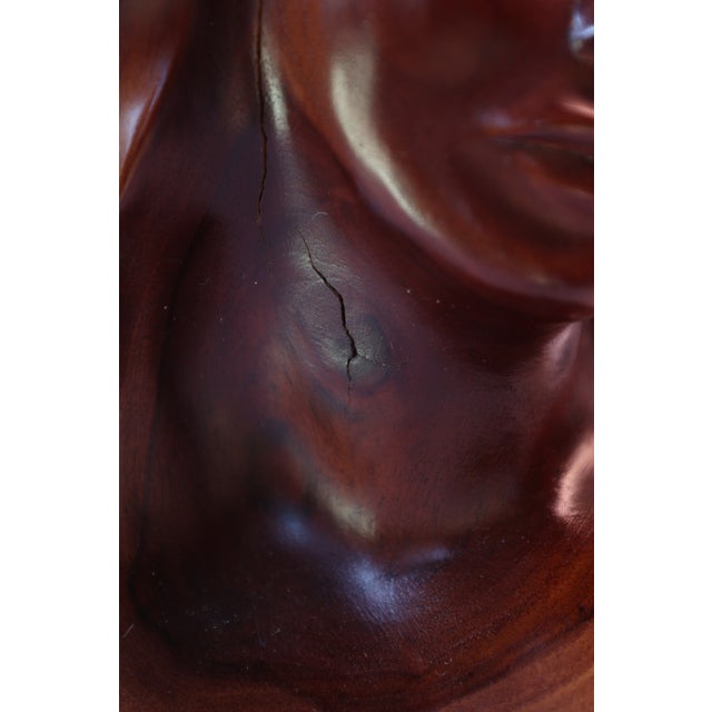Wood Late 20th-Century Signed Hawaiian Milo Wood Sculpture Brandon Blair For Sale - Image 7 of 8