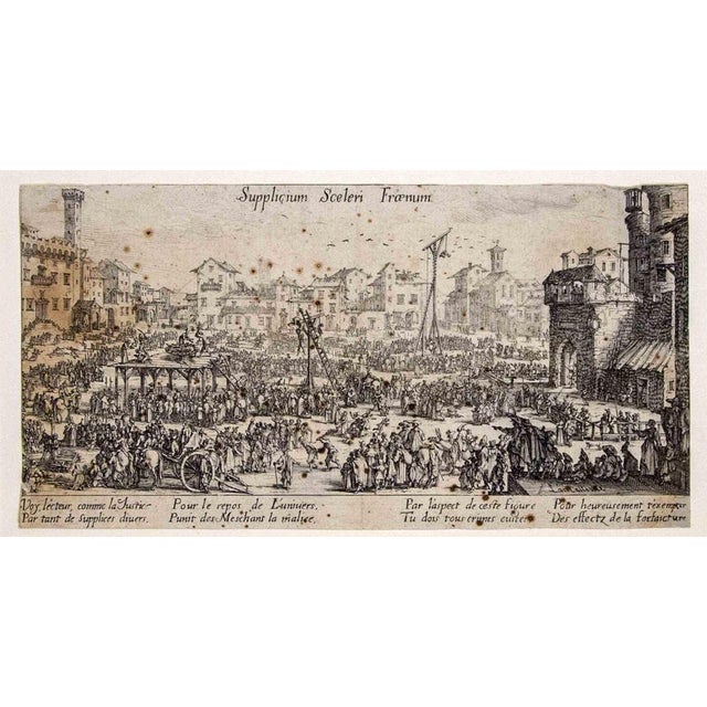 Jacques Callot, Supplicium sceleri Fraenum, Original Etching, 1624-1634 For Sale - Image 3 of 3