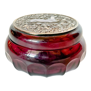 1930s French Gilded Amethyst Glass Jar