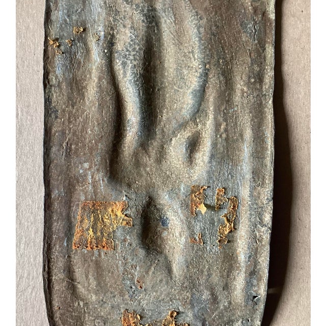 Gray Antique Sukhothai Style Thai Buddhist Metal Votive Plaque Amulet For Sale - Image 8 of 8