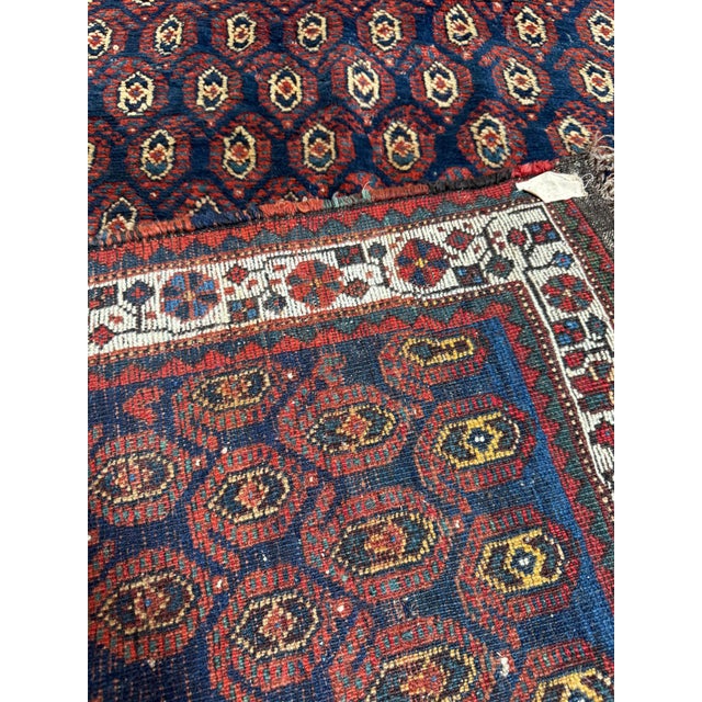 Tribal Antique Sheeraz Tribal Rug With Repeating Gul Motif – 5' X 4'1" For Sale - Image 3 of 3